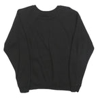 Womens Black Sweatshirt Embroidered Floral Crew Neck S Cotton Blend Stylish