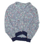 Womens Printed Blouse White V-Neck Long Sleeve Spotted M