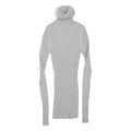 EXPRESS Womens Silver Ribbed Top Long Sleeve Roll Neck S Slim Fit