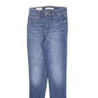 LEVI'S 721 Womens Slim Blue Denim Medium W23 L28 Zip Jeans Stretch
