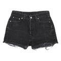 LEVI'S Womens Black Denim Cut-Off Shorts M W30 Distressed Hem Casual