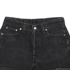 LEVI'S Womens Black Denim Cut-Off Shorts M W30 Distressed Hem Casual