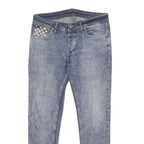 ROBERTO CAVALLI Womens Jeans Blue Relaxed Skinny Denim Medium W32 L30 Polka Dot