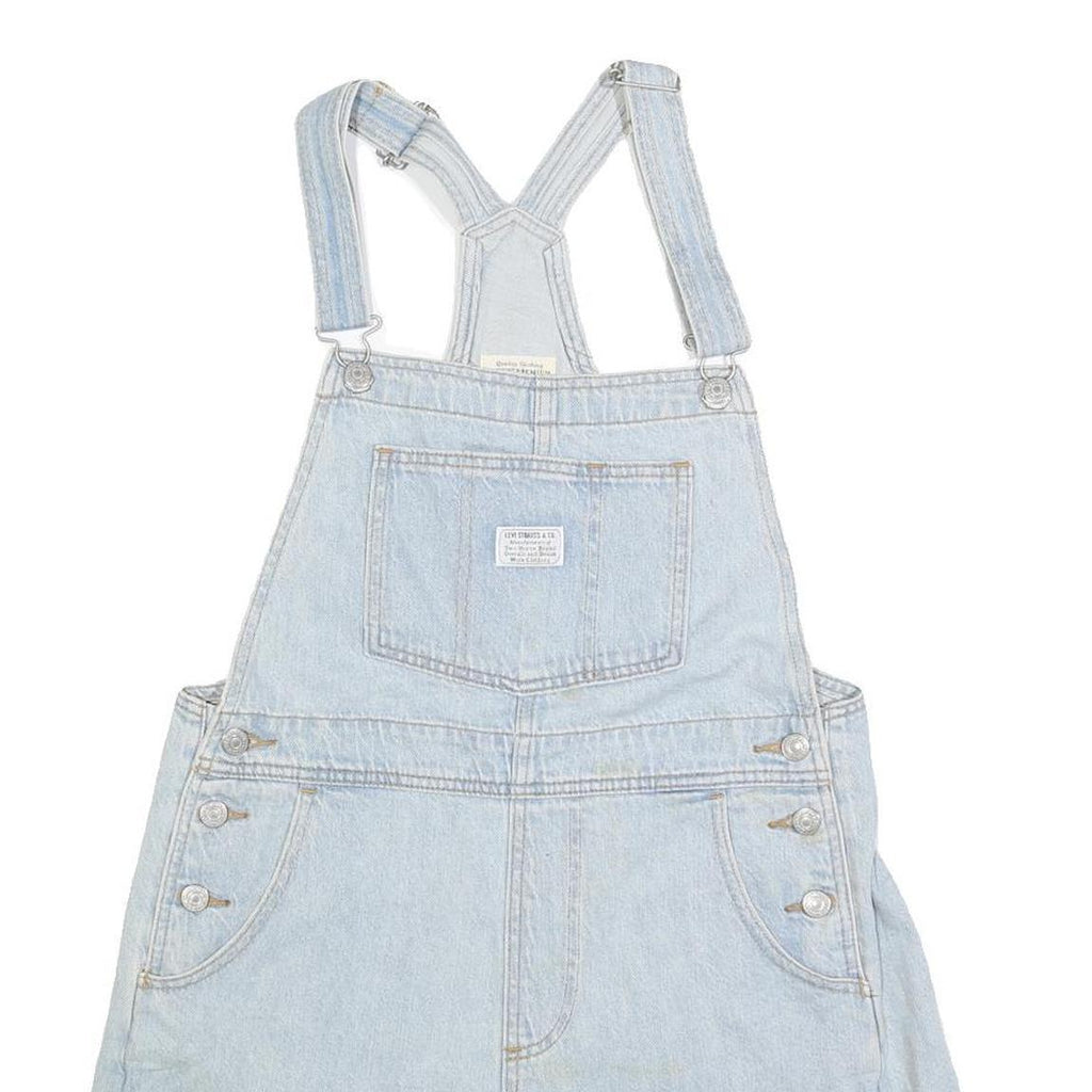 LEVI'S Womens Light Blue Denim Cotton Blend Short Dungarees S W34 L4 Casual