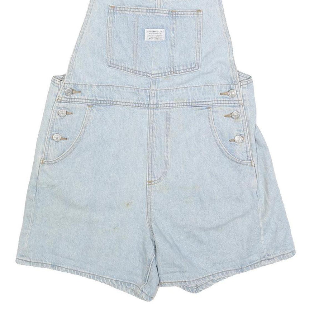 LEVI'S Womens Light Blue Denim Cotton Blend Short Dungarees S W34 L4 Casual