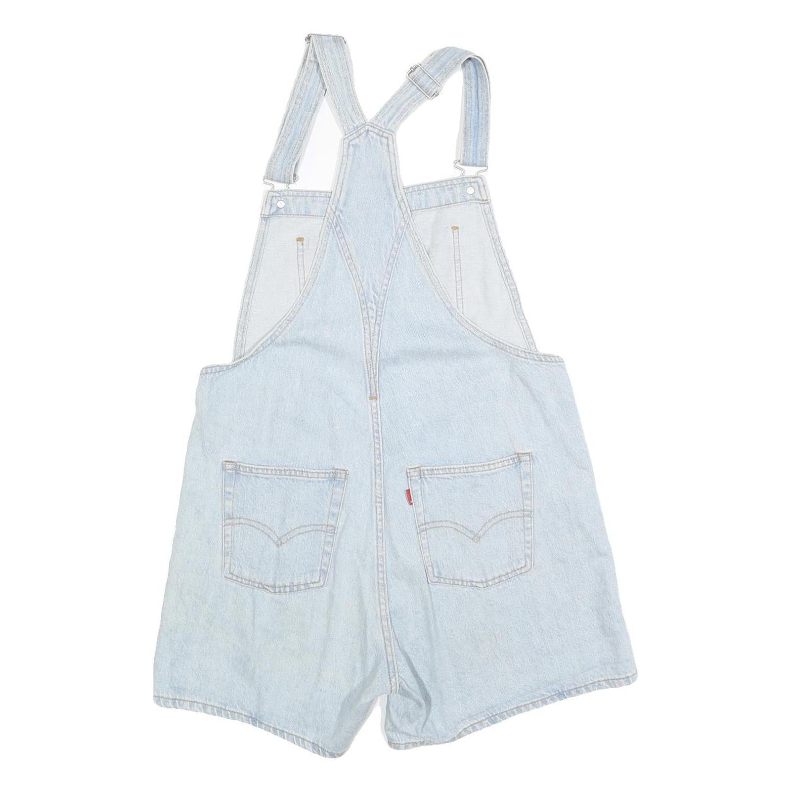 LEVI'S Womens Light Blue Denim Cotton Blend Short Dungarees S W34 L4 Casual