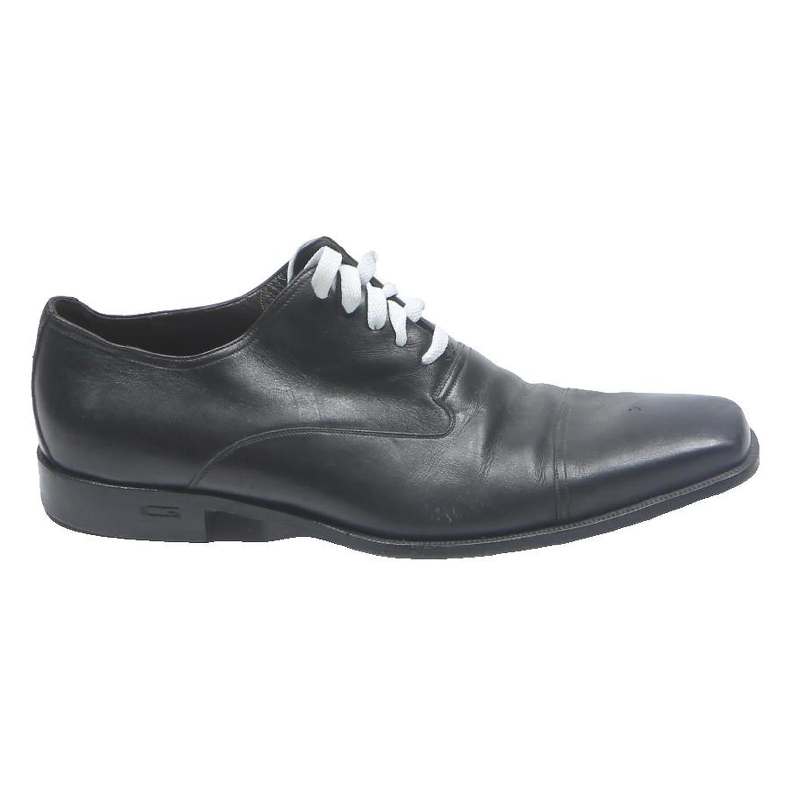 GUCCI Mens Leather Formal Shoes Black UK 9 Classic Elegant Lace-Up Dress