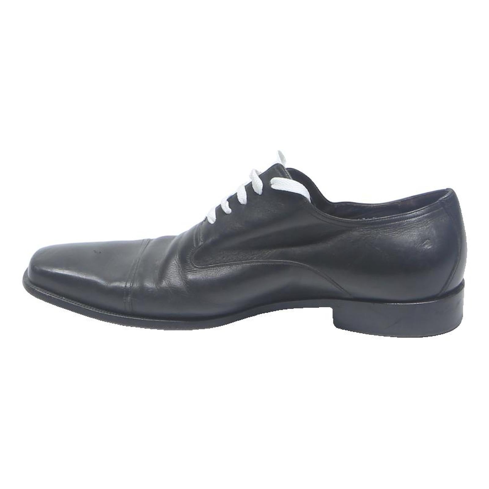 GUCCI Mens Leather Formal Shoes Black UK 9 Classic Elegant Lace-Up Dress