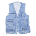 IMPEREX Mens Blue Cotton Workwear Jacket L Denim Multi Pocket Button Closure