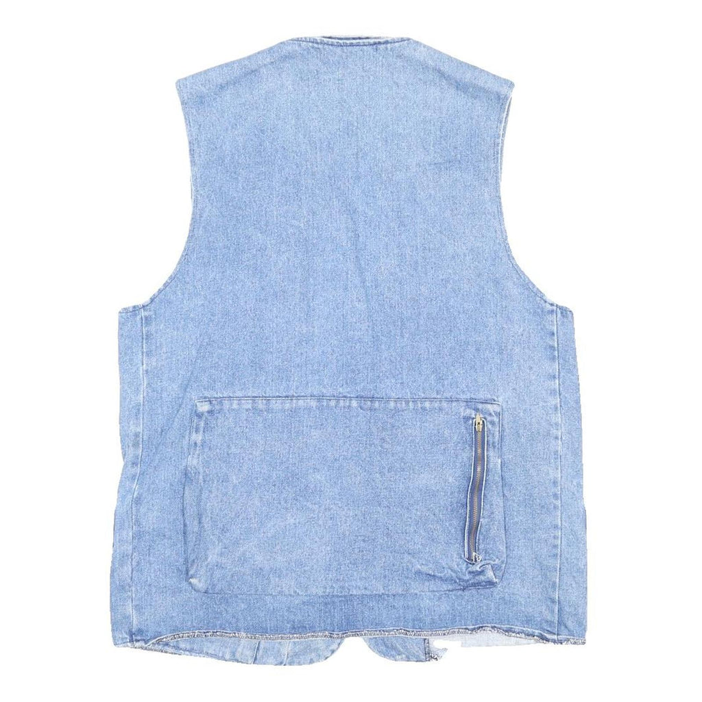 IMPEREX Mens Blue Cotton Workwear Jacket L Denim Multi Pocket Button Closure