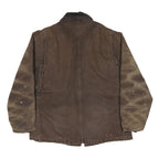 CARHARTT Mens Brown Cotton Canvas Workwear Jacket L Zip Closure Plain Durable