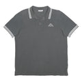 KAPPA Mens Grey Short Sleeve Plain Polo Shirt L Cotton Casual Classic