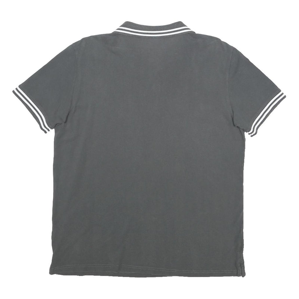 KAPPA Mens Grey Short Sleeve Plain Polo Shirt L Cotton Casual Classic