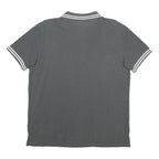 KAPPA Mens Grey Short Sleeve Plain Polo Shirt L Cotton Casual Classic