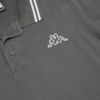 KAPPA Mens Grey Short Sleeve Plain Polo Shirt L Cotton Casual Classic