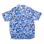 PANAMA JACK Mens Hawaiian Shirt Blue Floral L