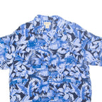 PANAMA JACK Mens Hawaiian Shirt Blue Floral L