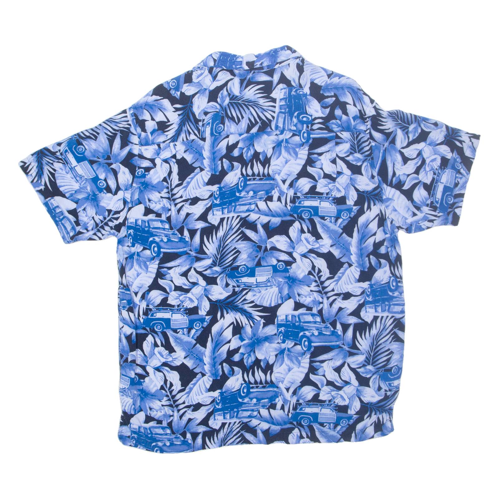 PANAMA JACK Mens Hawaiian Shirt Blue Floral L