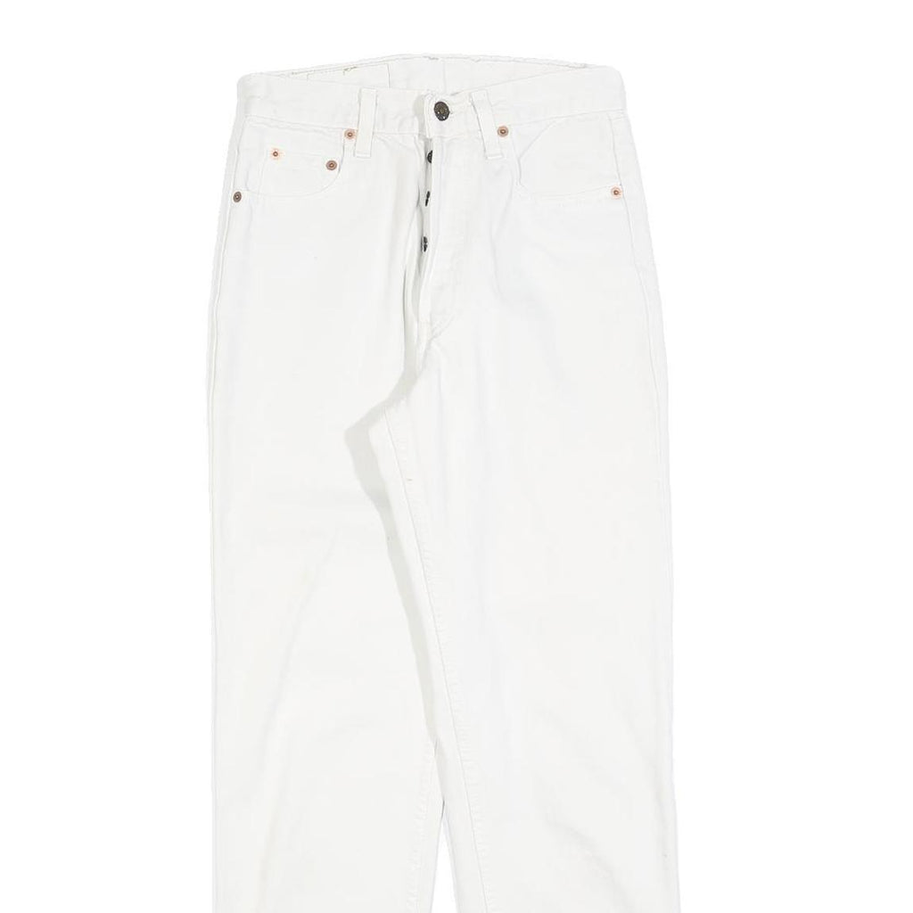LEVI'S 891 02 Mens Jeans White Regular Straight Denim W28 L30 Button Closure
