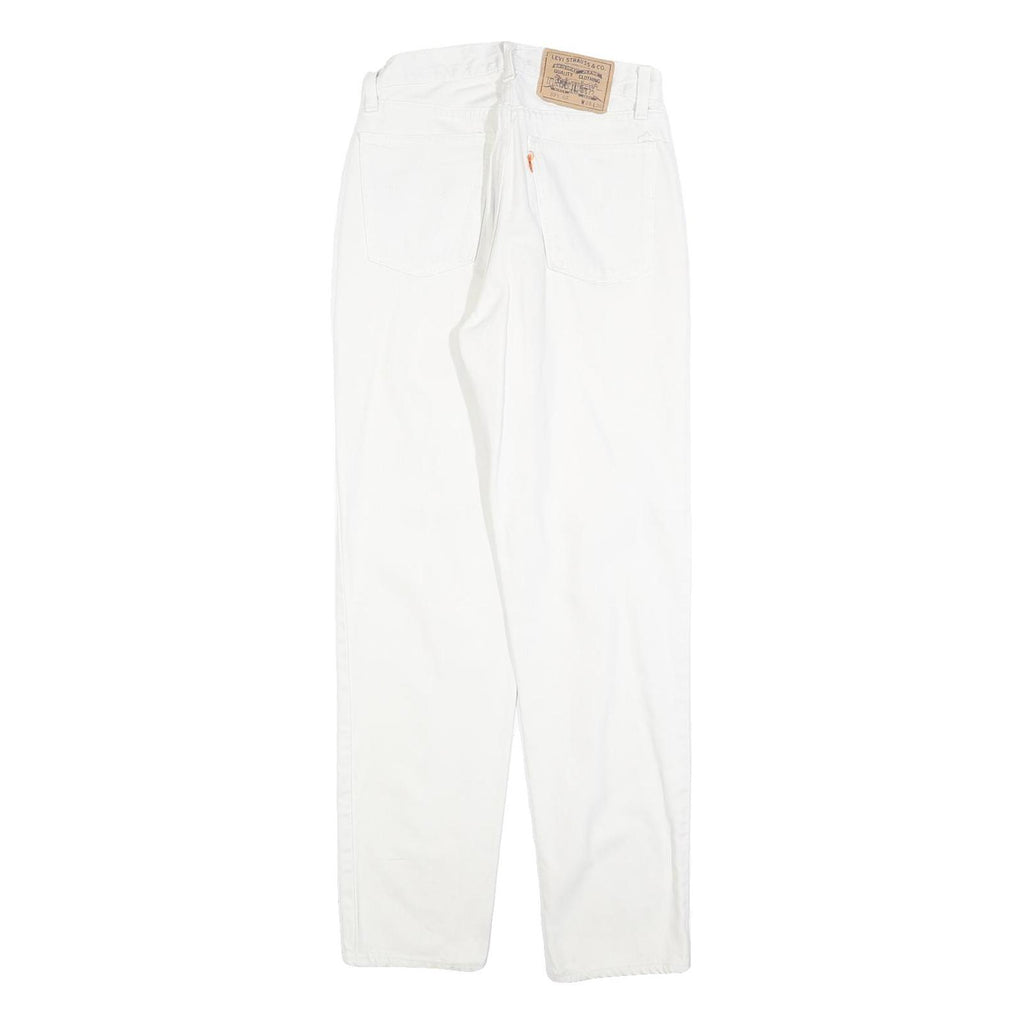 LEVI'S 891 02 Mens Jeans White Regular Straight Denim W28 L30 Button Closure