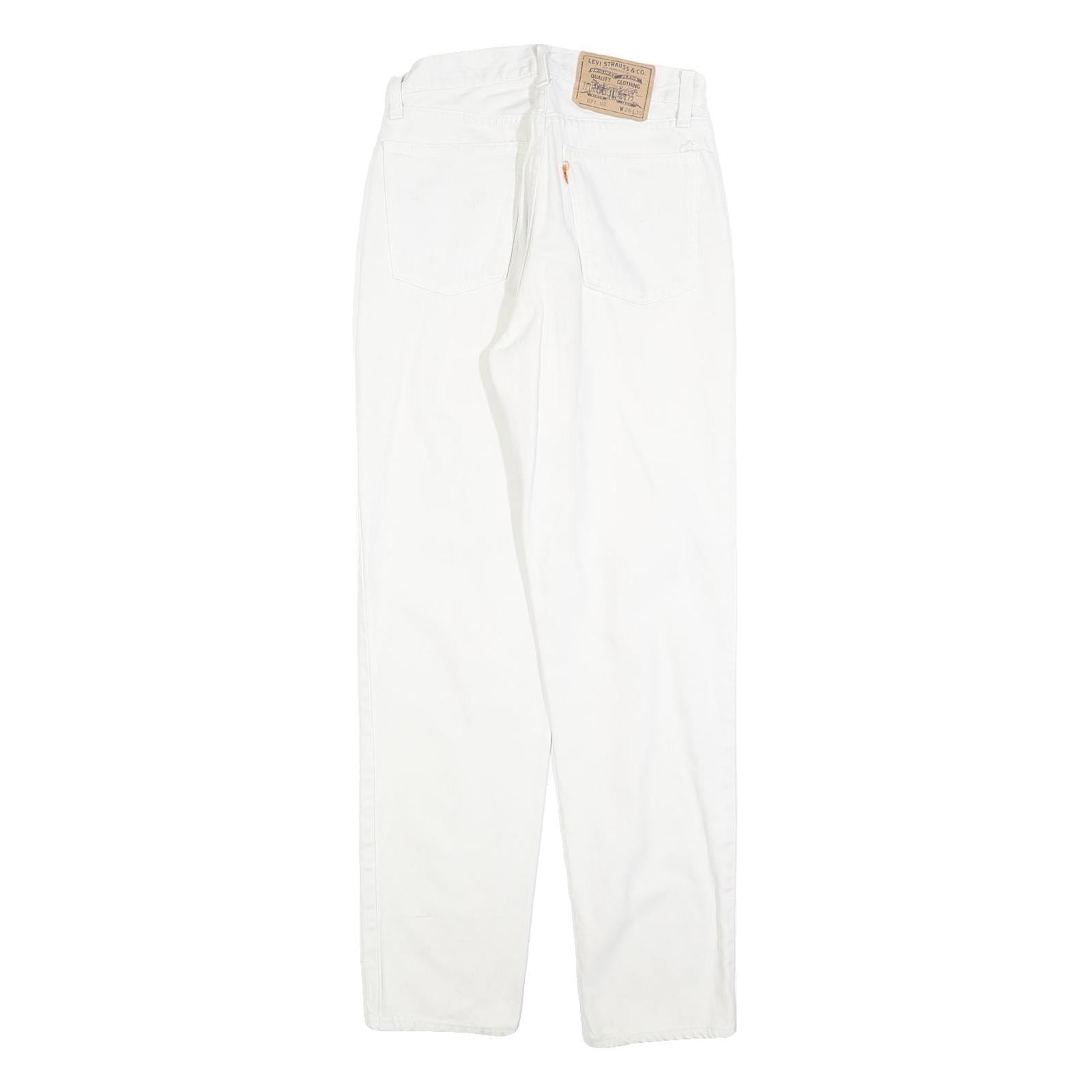 LEVI'S 891 02 Mens Jeans White Regular Straight Denim W28 L30 Button Closure