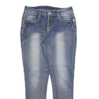 FADED GLORY Womens Slim Blue Denim Light W28 L30 Slim Fit Jeans Zip Closure