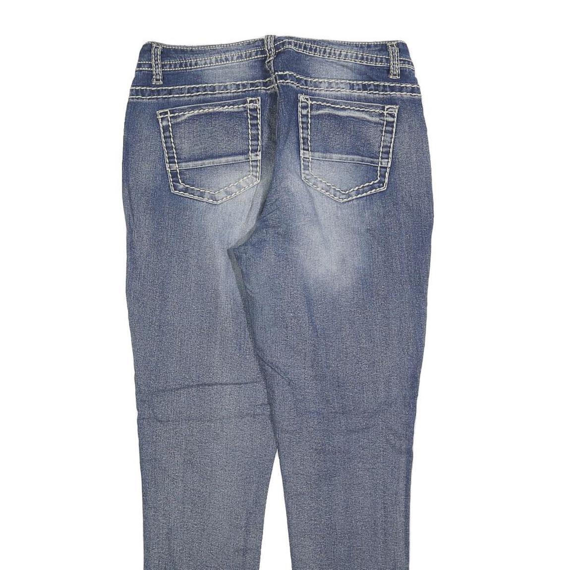 FADED GLORY Womens Slim Blue Denim Light W28 L30 Slim Fit Jeans Zip Closure