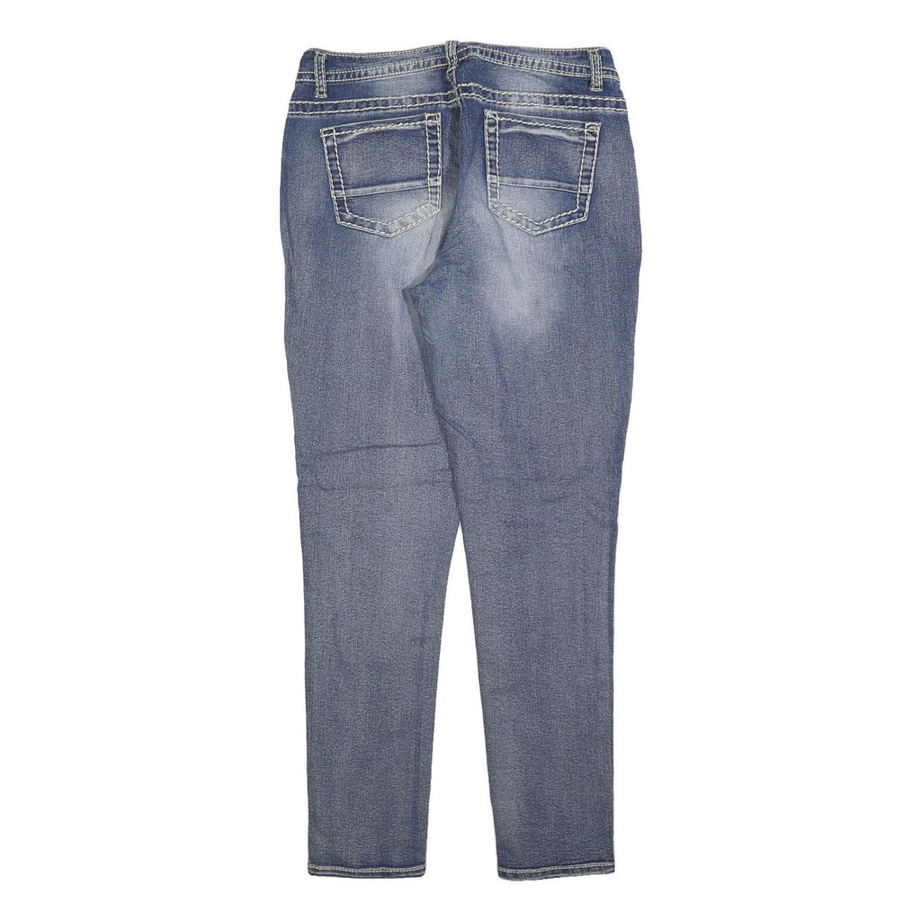 FADED GLORY Womens Slim Blue Denim Light W28 L30 Slim Fit Jeans Zip Closure