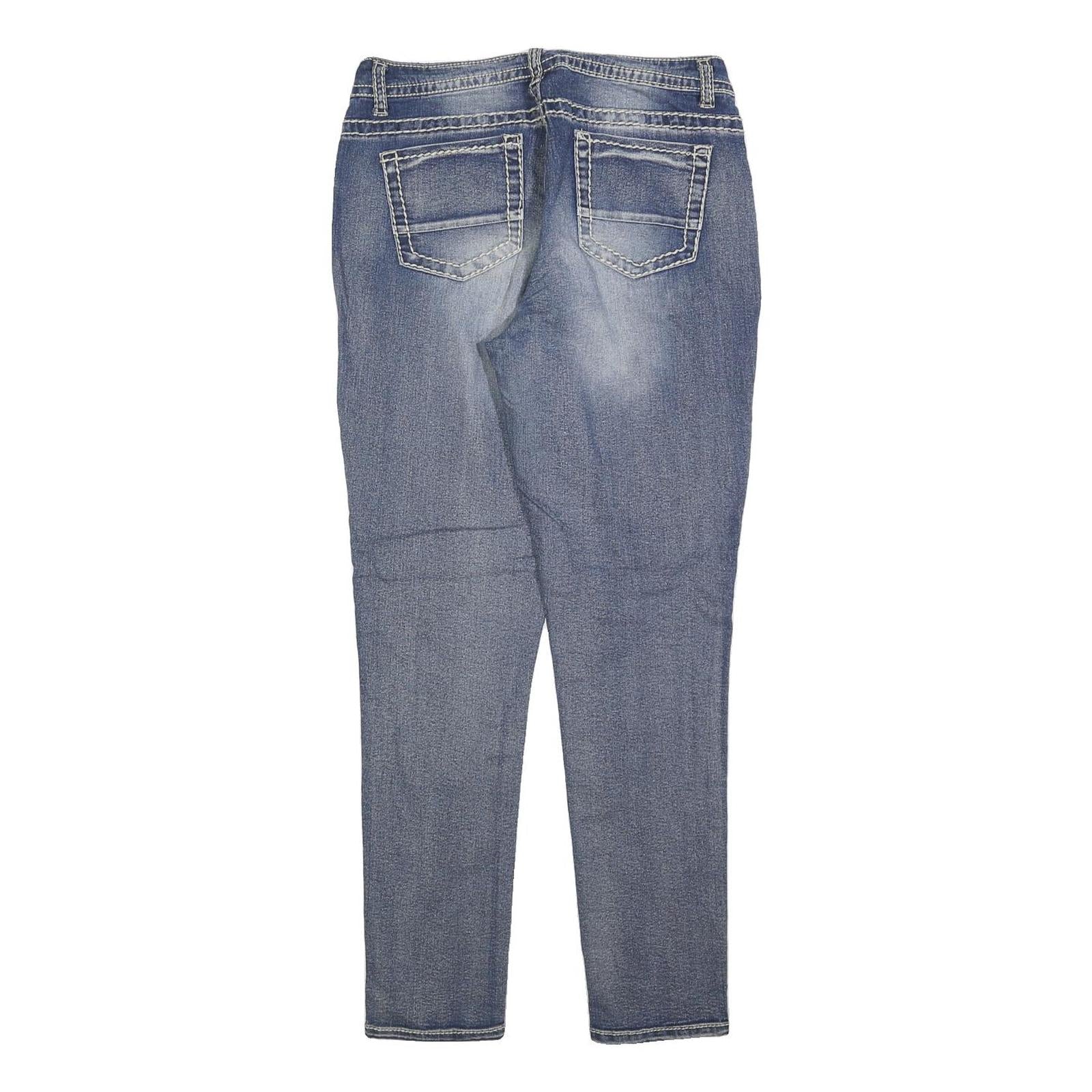 FADED GLORY Womens Slim Blue Denim Light W28 L30 Slim Fit Jeans Zip Closure