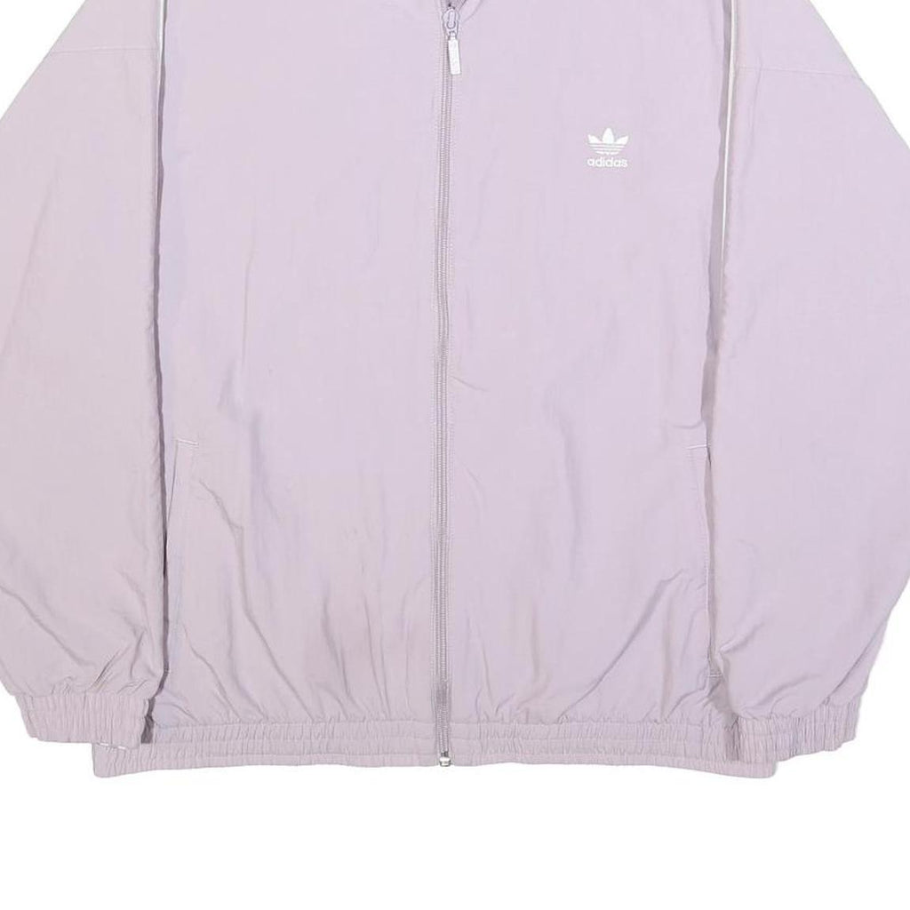 ADIDAS Womens Lilac Zip Jacket UK 18 Nylon Track Classic Casual Sportswear