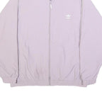 ADIDAS Womens Lilac Zip Jacket UK 18 Nylon Track Classic Casual Sportswear