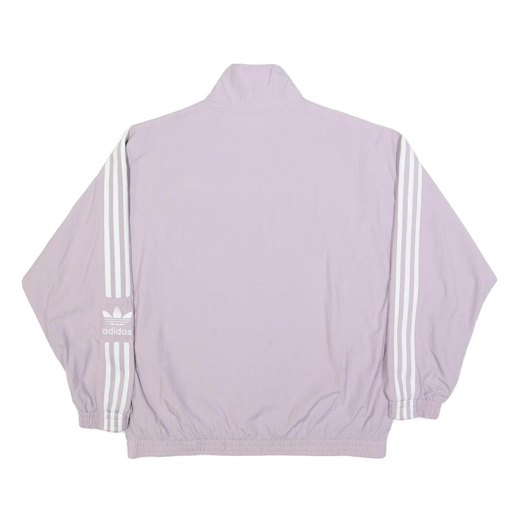 ADIDAS Womens Lilac Zip Jacket UK 18 Nylon Track Classic Casual Sportswear