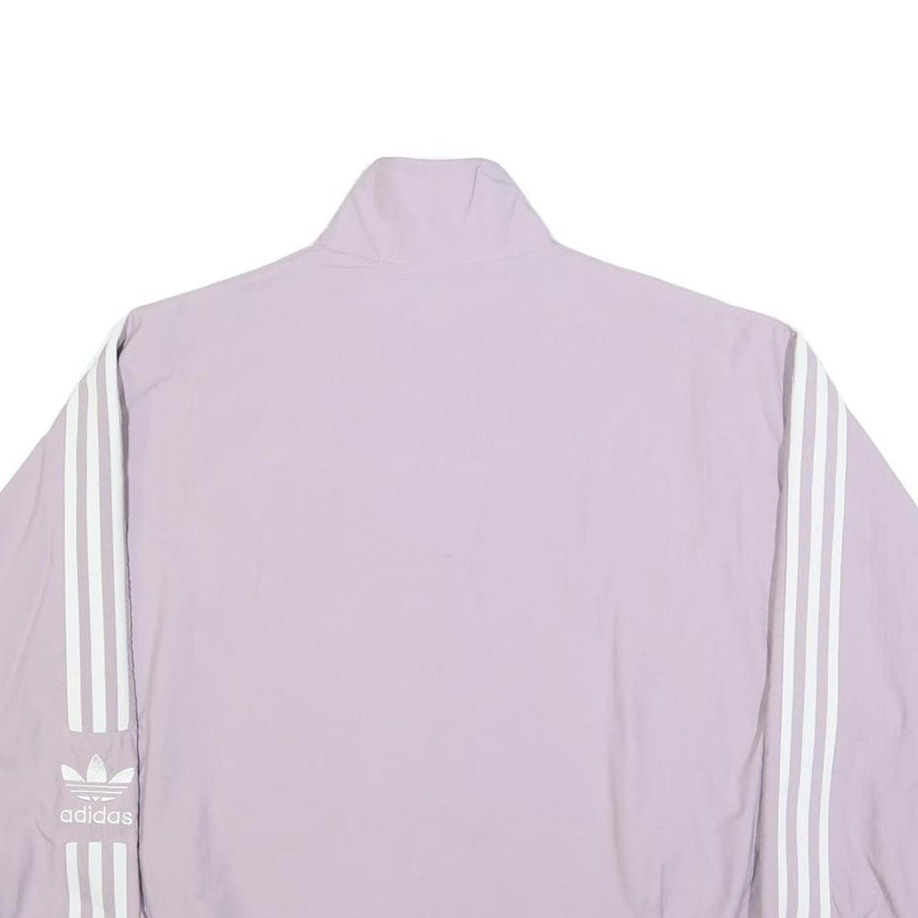 ADIDAS Womens Lilac Zip Jacket UK 18 Nylon Track Classic Casual Sportswear