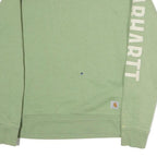 CARHARTT Womens Green Cotton Crew Neck S Print Logo Sleeve Sweatshirt