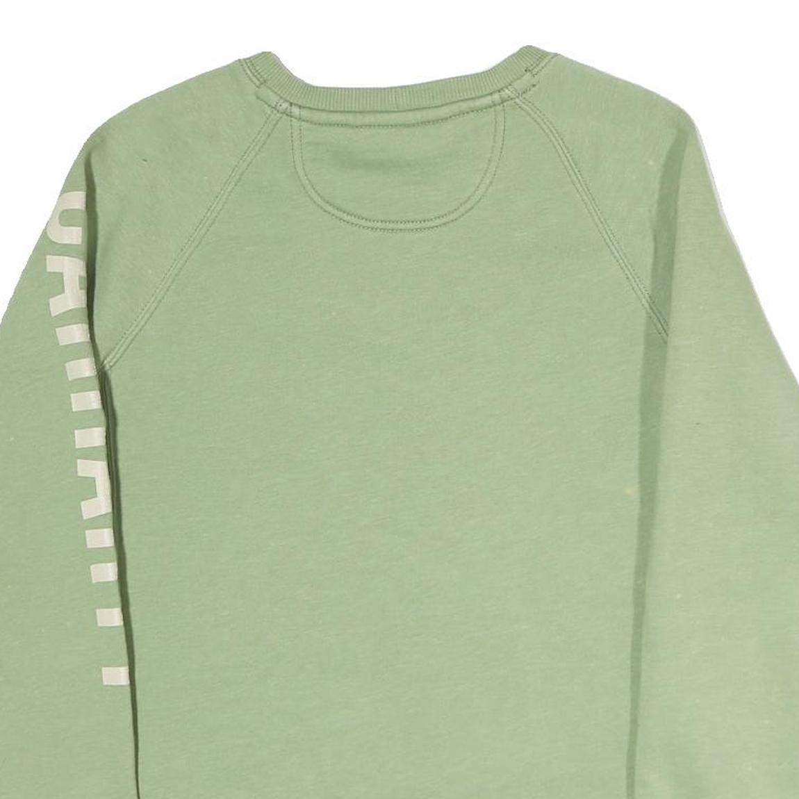 CARHARTT Womens Green Cotton Crew Neck S Print Logo Sleeve Sweatshirt