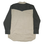 CARHARTT Mens Beige & Grey Cotton Blend Shirt XL Workwear Casual Button-Up