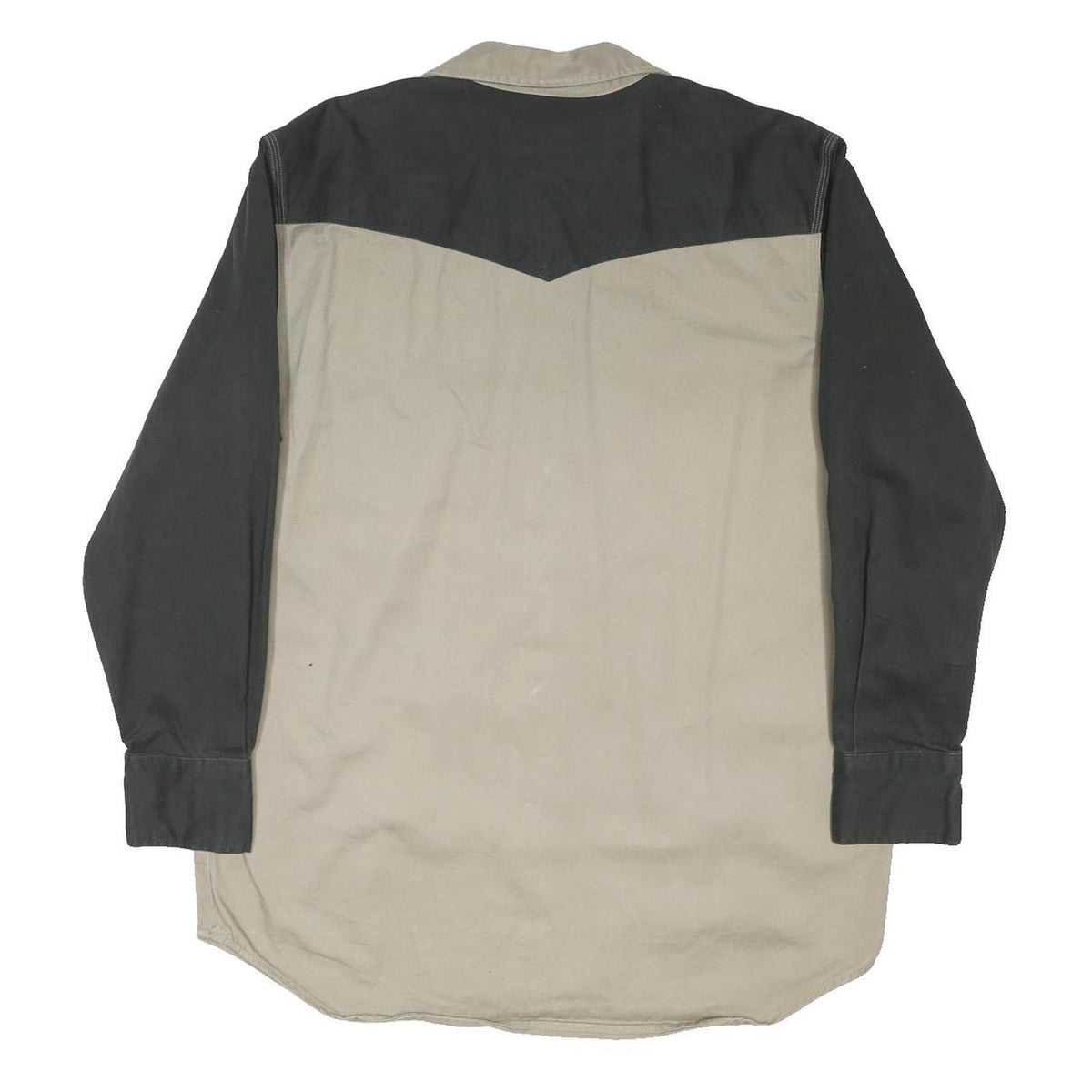 CARHARTT Mens Beige & Grey Cotton Blend Shirt XL Workwear Casual Button-Up
