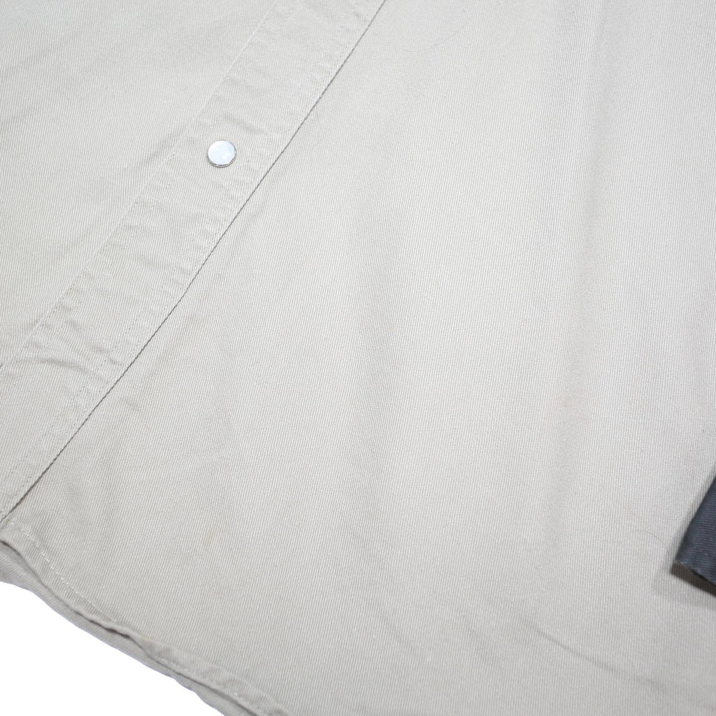 CARHARTT Mens Beige & Grey Cotton Blend Shirt XL Workwear Casual Button-Up