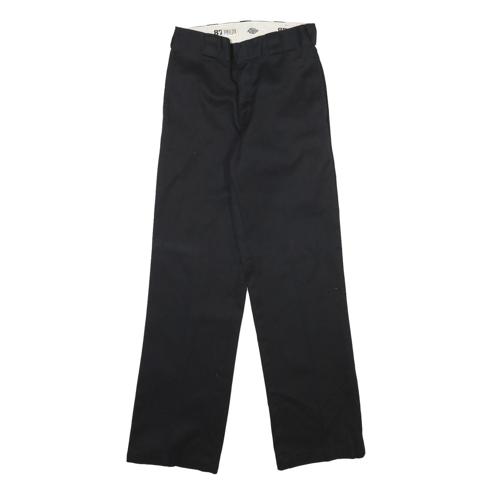 DICKIES Mens Cotton Blend Black Regular Fit Straight Leg Trousers W28 L31