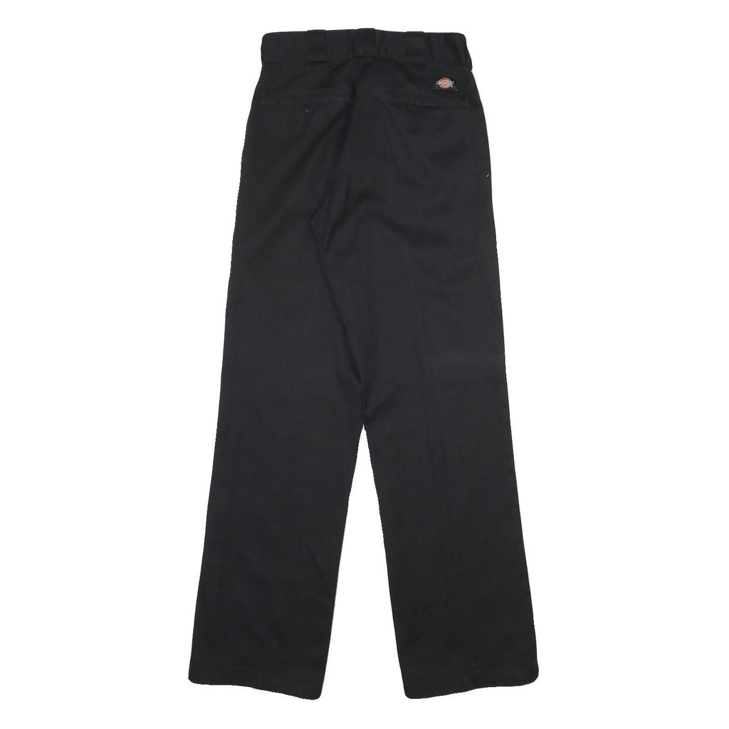 DICKIES Mens Cotton Blend Black Regular Fit Straight Leg Trousers W28 L31