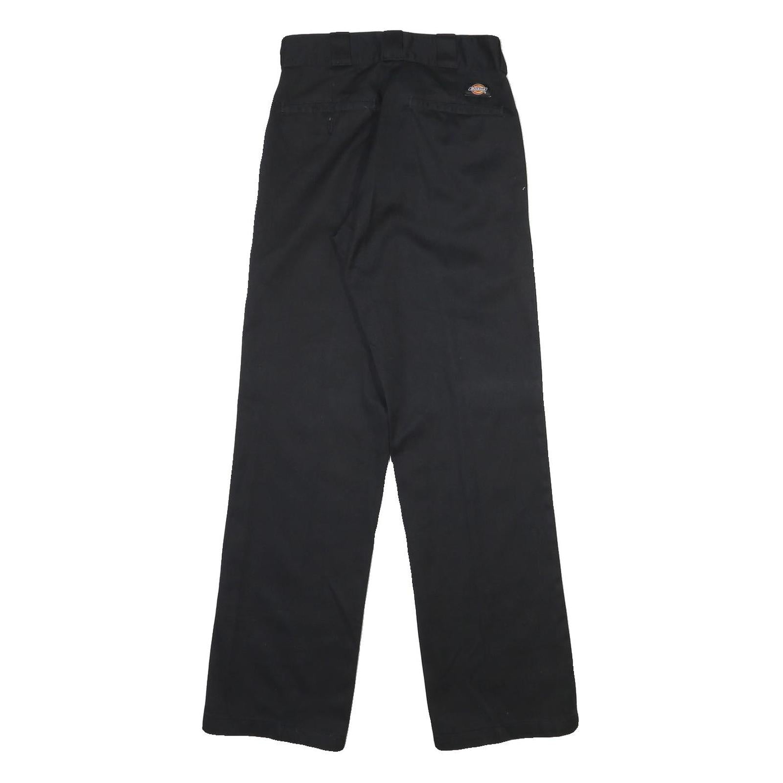 DICKIES Mens Cotton Blend Black Regular Fit Straight Leg Trousers W28 L31