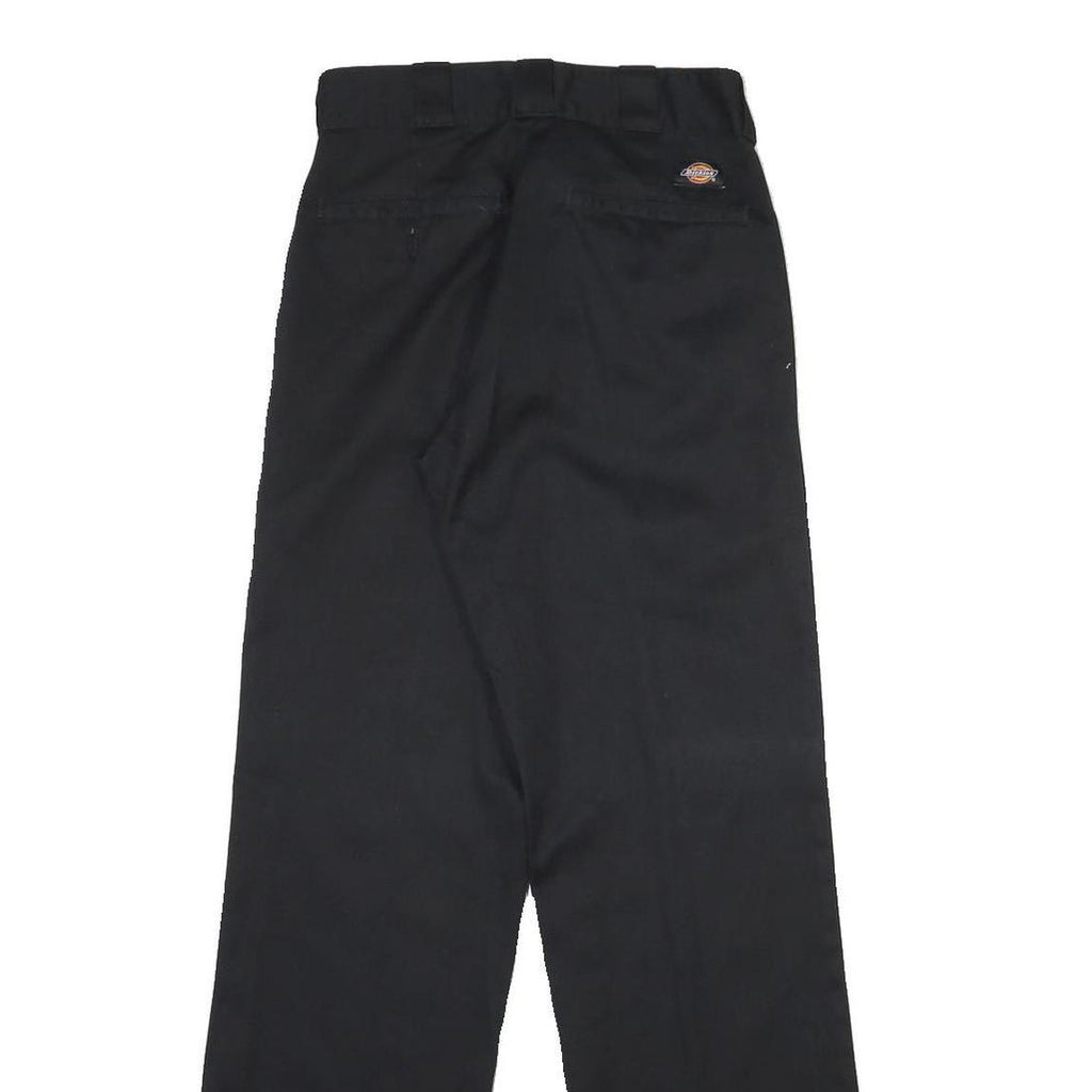 DICKIES Mens Cotton Blend Black Regular Fit Straight Leg Trousers W28 L31