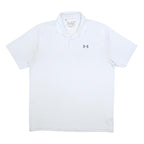 UNDER ARMOUR Mens White XL Polo Shirt Polyester Blend Short Sleeve Sports Casual