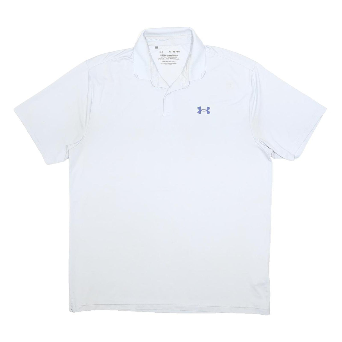 UNDER ARMOUR Mens White XL Polo Shirt Polyester Blend Short Sleeve Sports Casual