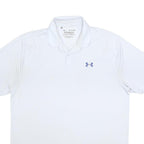 UNDER ARMOUR Mens White XL Polo Shirt Polyester Blend Short Sleeve Sports Casual
