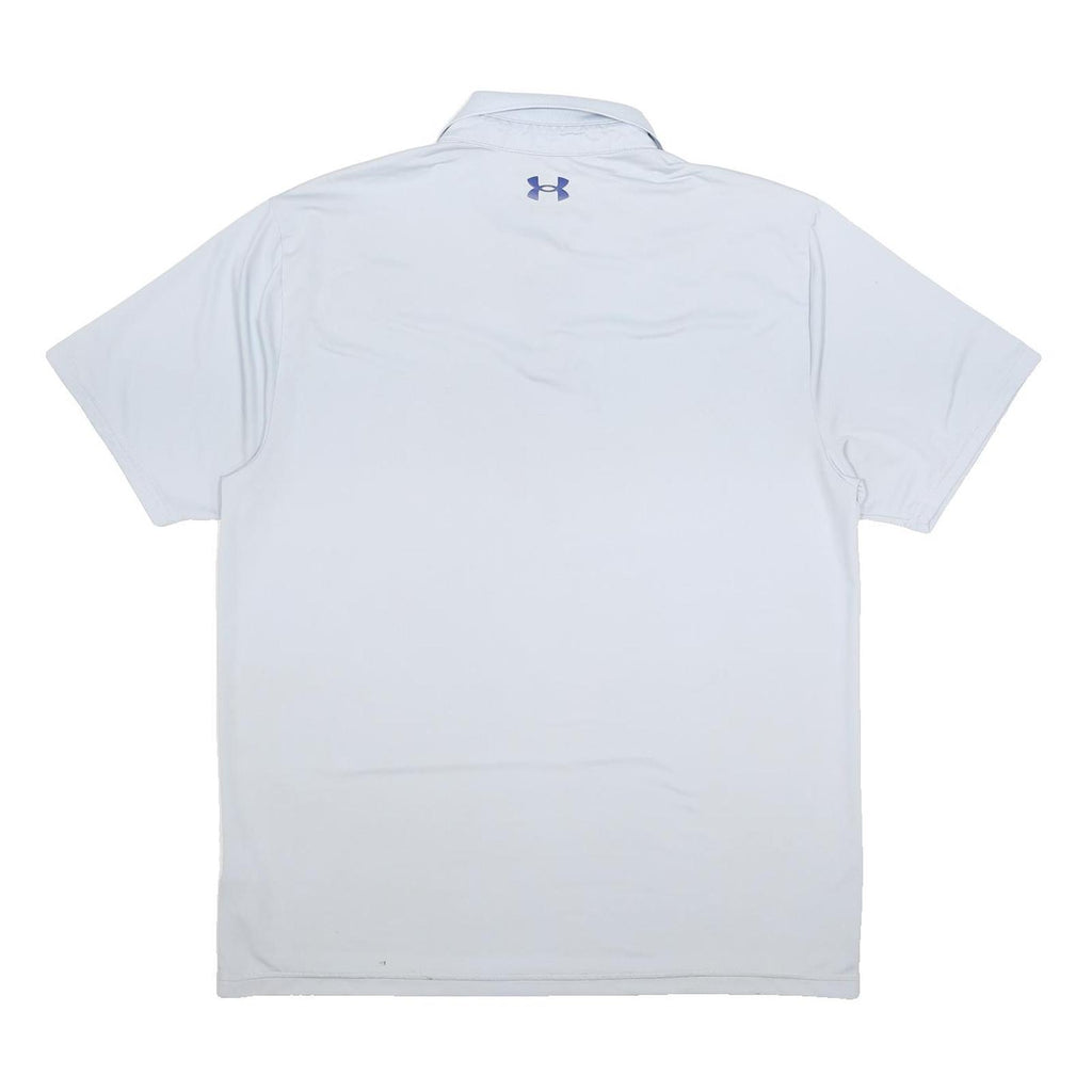 UNDER ARMOUR Mens White XL Polo Shirt Polyester Blend Short Sleeve Sports Casual