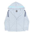 UNDER ARMOUR Boys Light Blue & Grey Zip Up Hoodie Jacket 6Y Polyester Blend