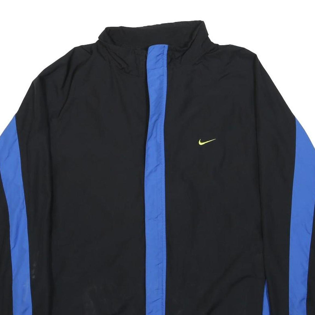 NIKE Womens Black & Blue Athletic Jacket M Polyester Zip Track Sportswear