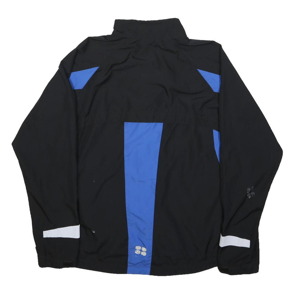NIKE Womens Black & Blue Athletic Jacket M Polyester Zip Track Sportswear