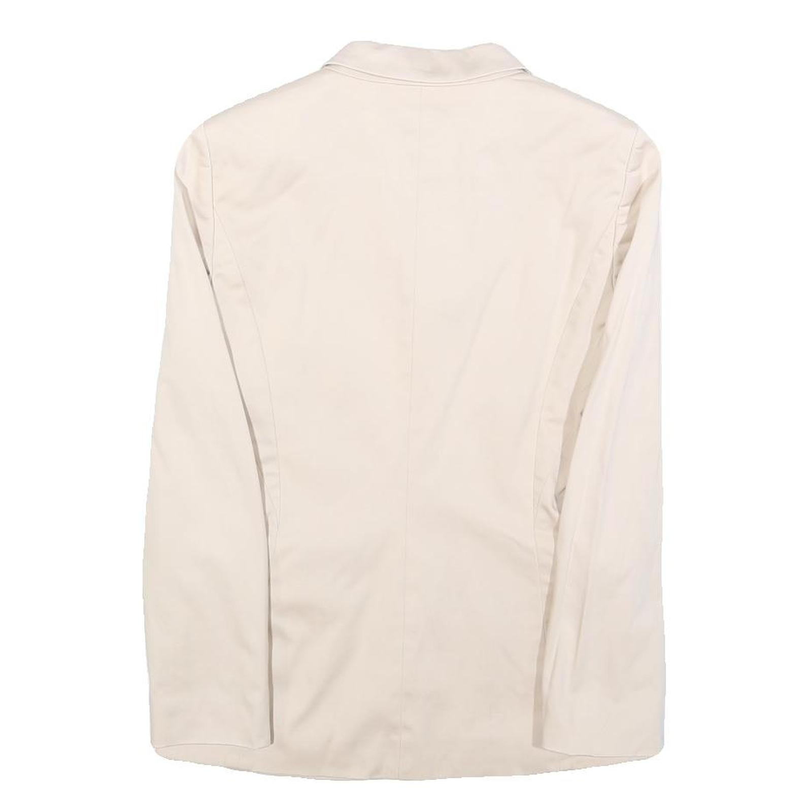 HUGO BOSS Womens Cream Cotton Blend Tailored Jacket UK 4 Button Plain Formal